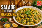 Salade de fèves marocaine traditionnelle à la coriandre, ail et citron confit