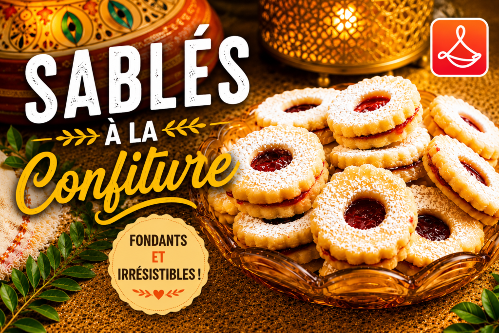 Biscuits sablés maison garnis de confiture de fraise