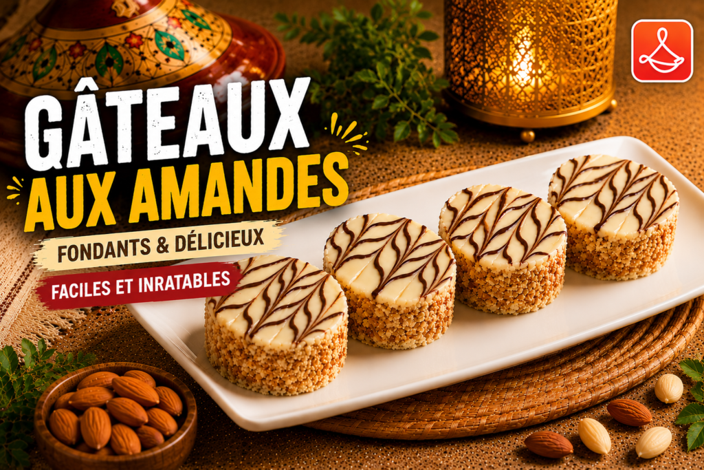 Gâteaux aux amandes fondants au chocolat blanc et amandes concassées