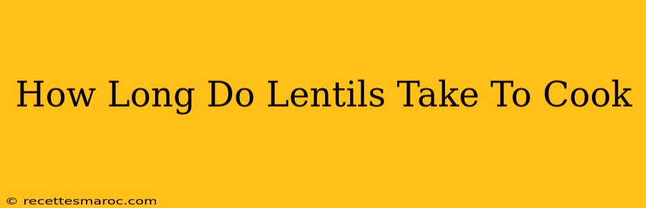 How Long Do Lentils Take To Cook