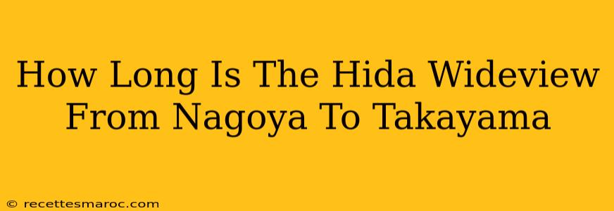 How Long Is The Hida Wideview From Nagoya To Takayama