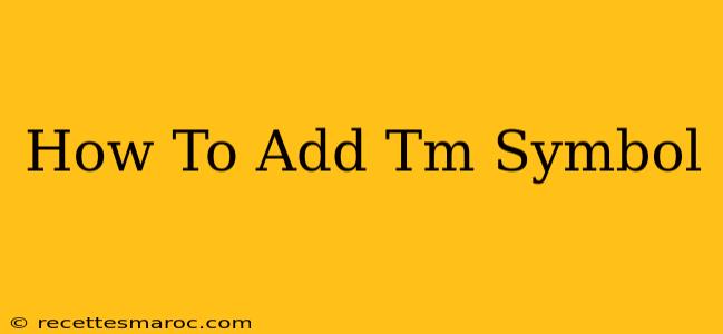 How To Add Tm Symbol