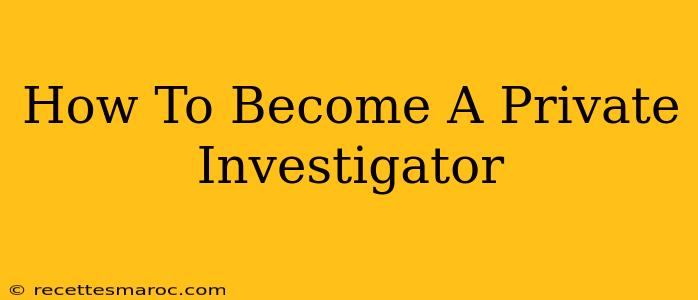 How To Become A Private Investigator