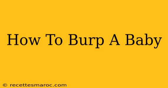 How To Burp A Baby