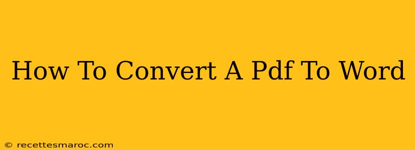 How To Convert A Pdf To Word