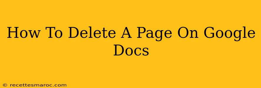 How To Delete A Page On Google Docs