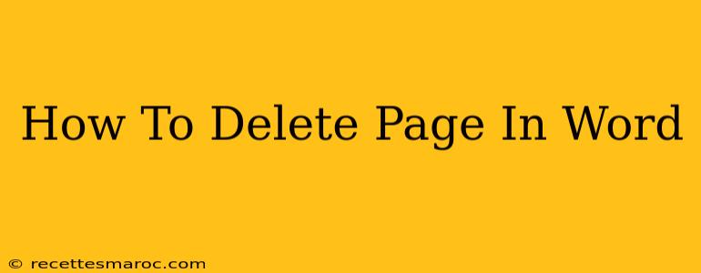 How To Delete Page In Word