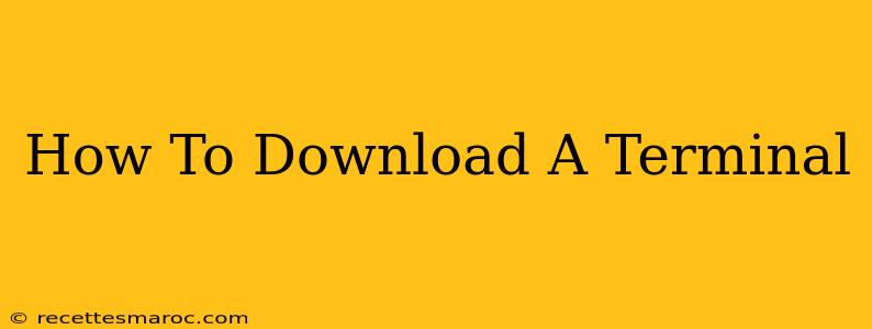 How To Download A Terminal