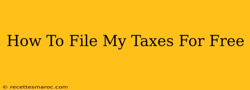 How To File My Taxes For Free