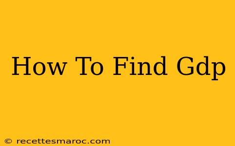 How To Find Gdp