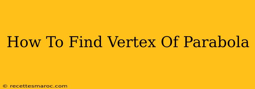 How To Find Vertex Of Parabola