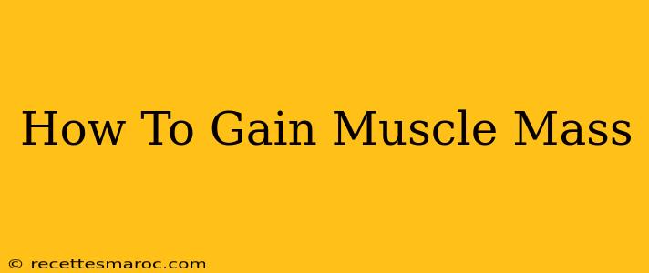 How To Gain Muscle Mass