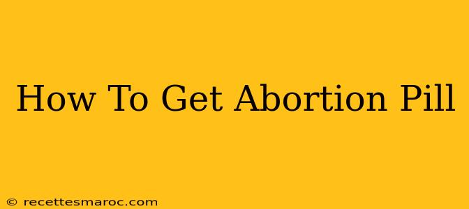 How To Get Abortion Pill