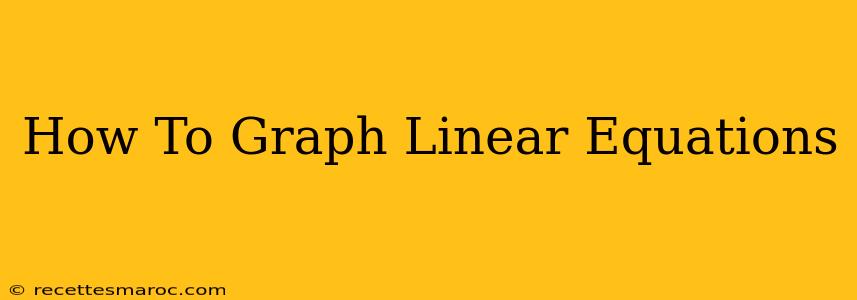 How To Graph Linear Equations