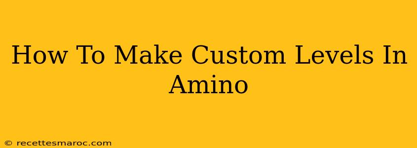 How To Make Custom Levels In Amino