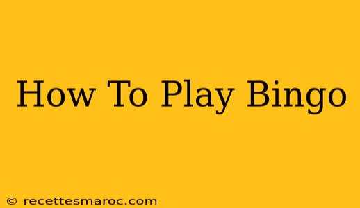 How To Play Bingo