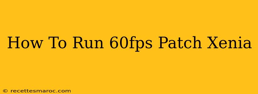 How To Run 60fps Patch Xenia