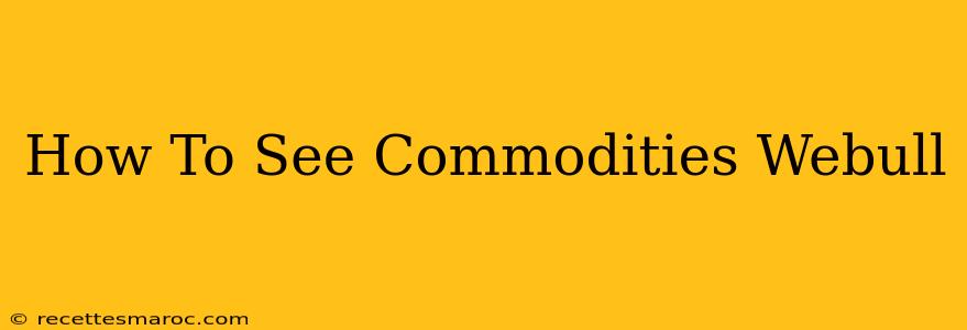 How To See Commodities Webull