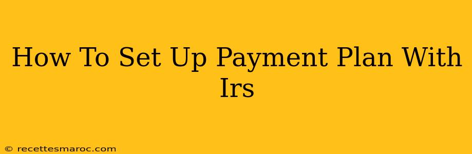 How To Set Up Payment Plan With Irs