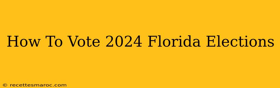 How To Vote 2024 Florida Elections