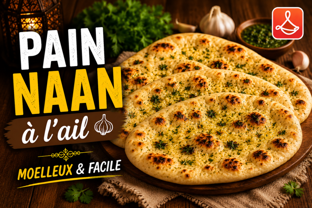 Pain naan à l’ail maison moelleux et facile à préparer