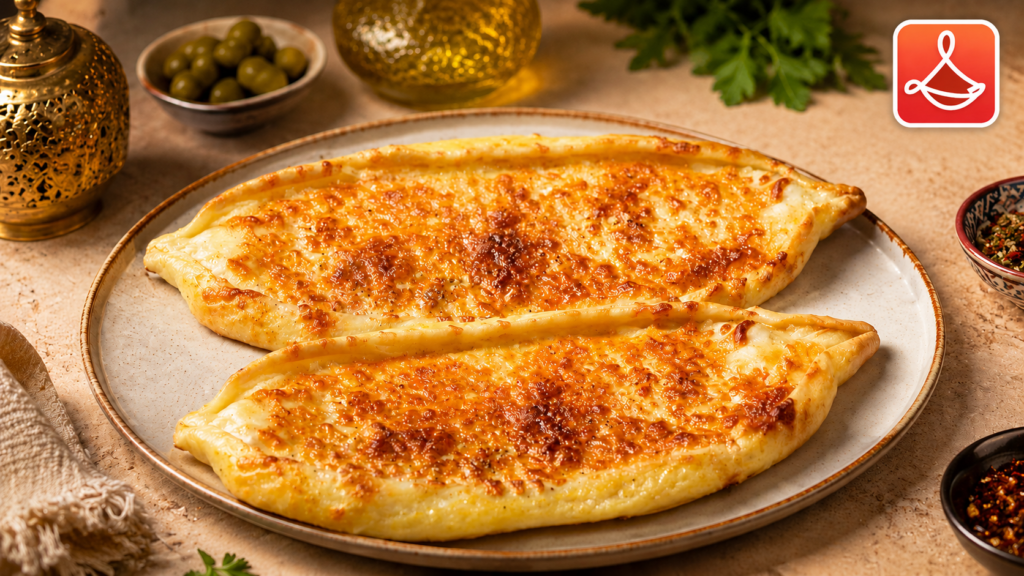 Pizza pide au fromage maison